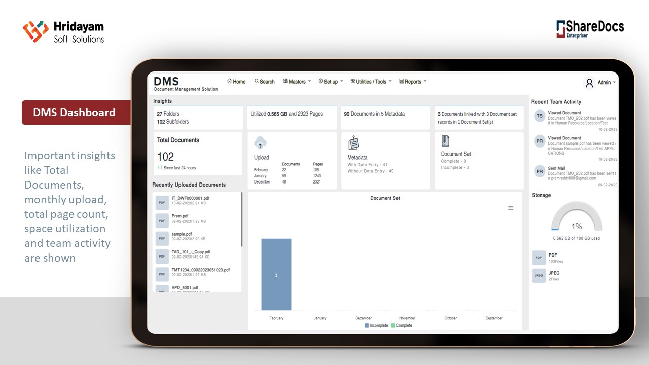 screenshot of ShareDocs Enterpriser